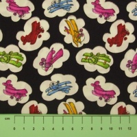 Fabric by the Metre - 368 Biplanes - Black